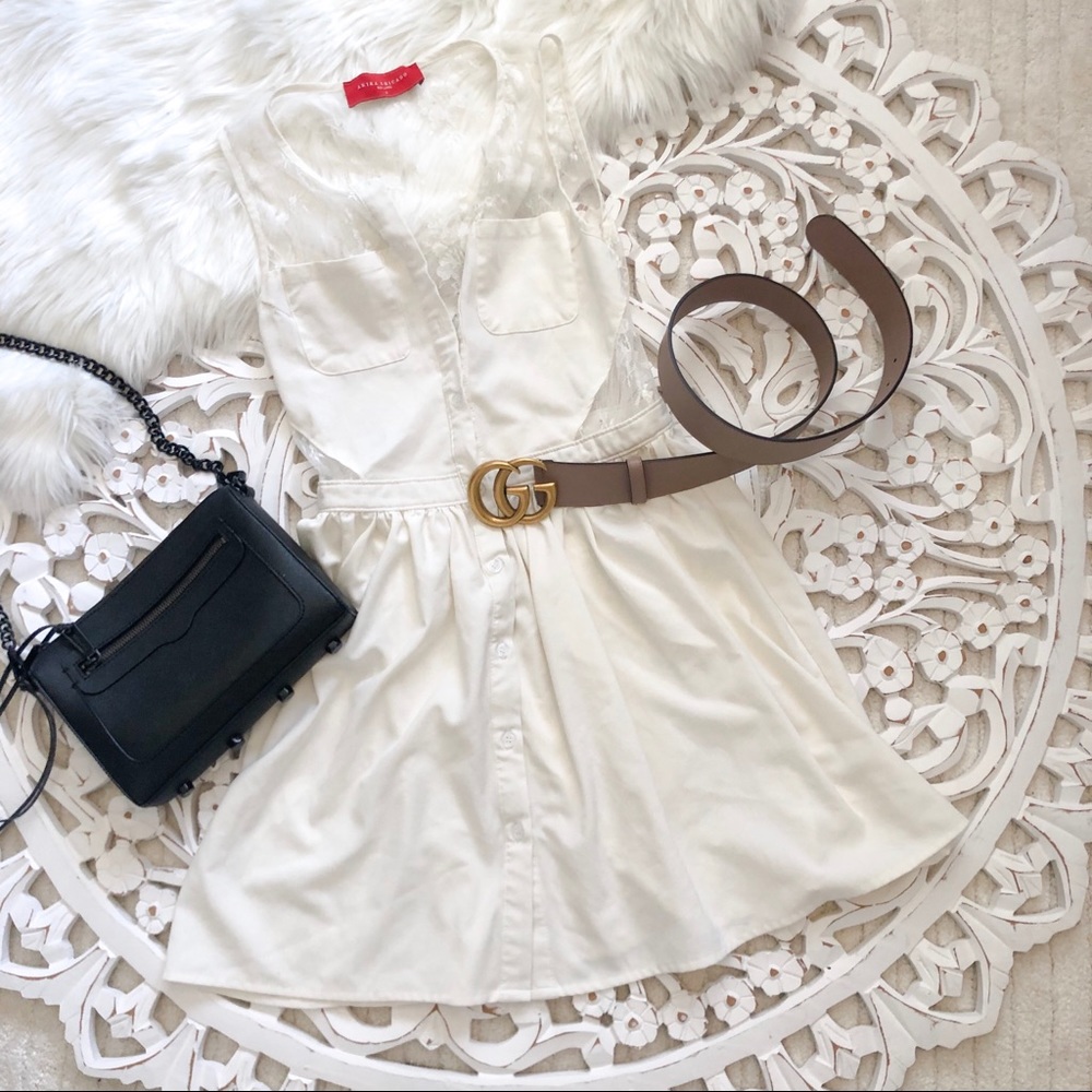 Akira Chicago Lace Button Down Dress